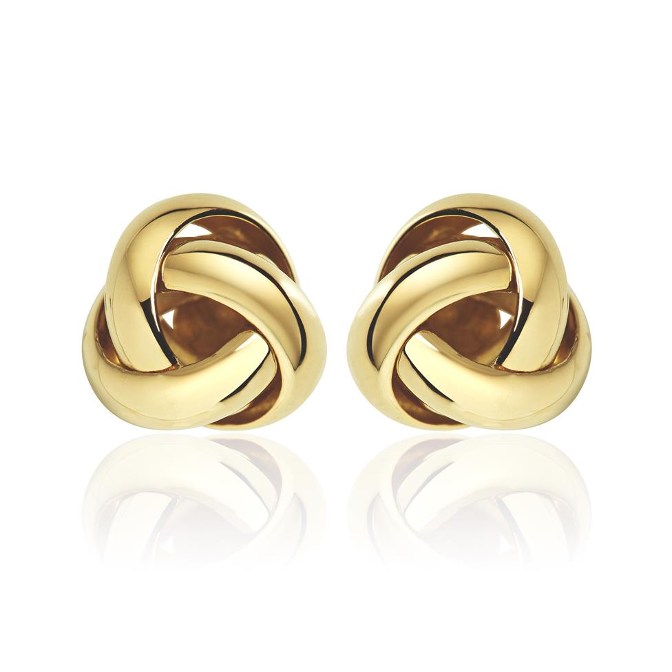Echo 18ct Yellow Gold Knot Design Stud Earrings 9mm Image 1
