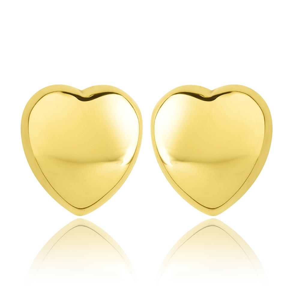 18ct Yellow Gold Heart Design Stud Earrings 5.5mm Thumbnail Image 0