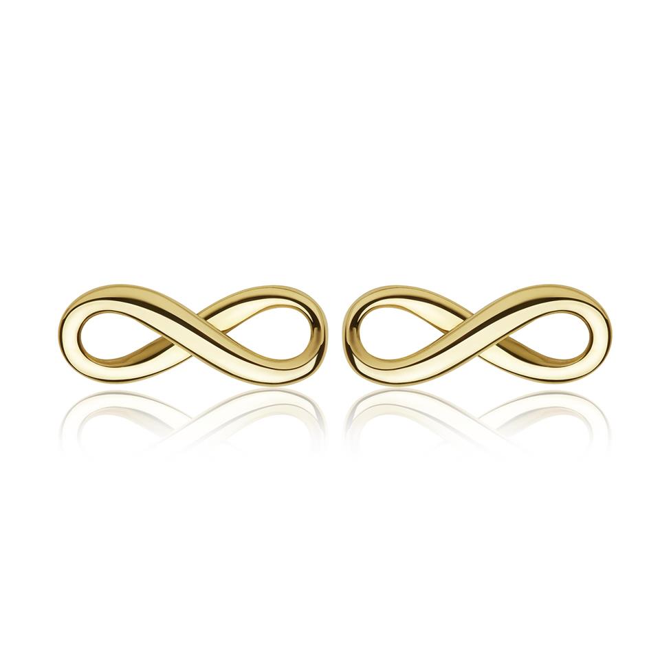 Infinity 18ct Yellow Gold Stud Earrings Thumbnail Image 0