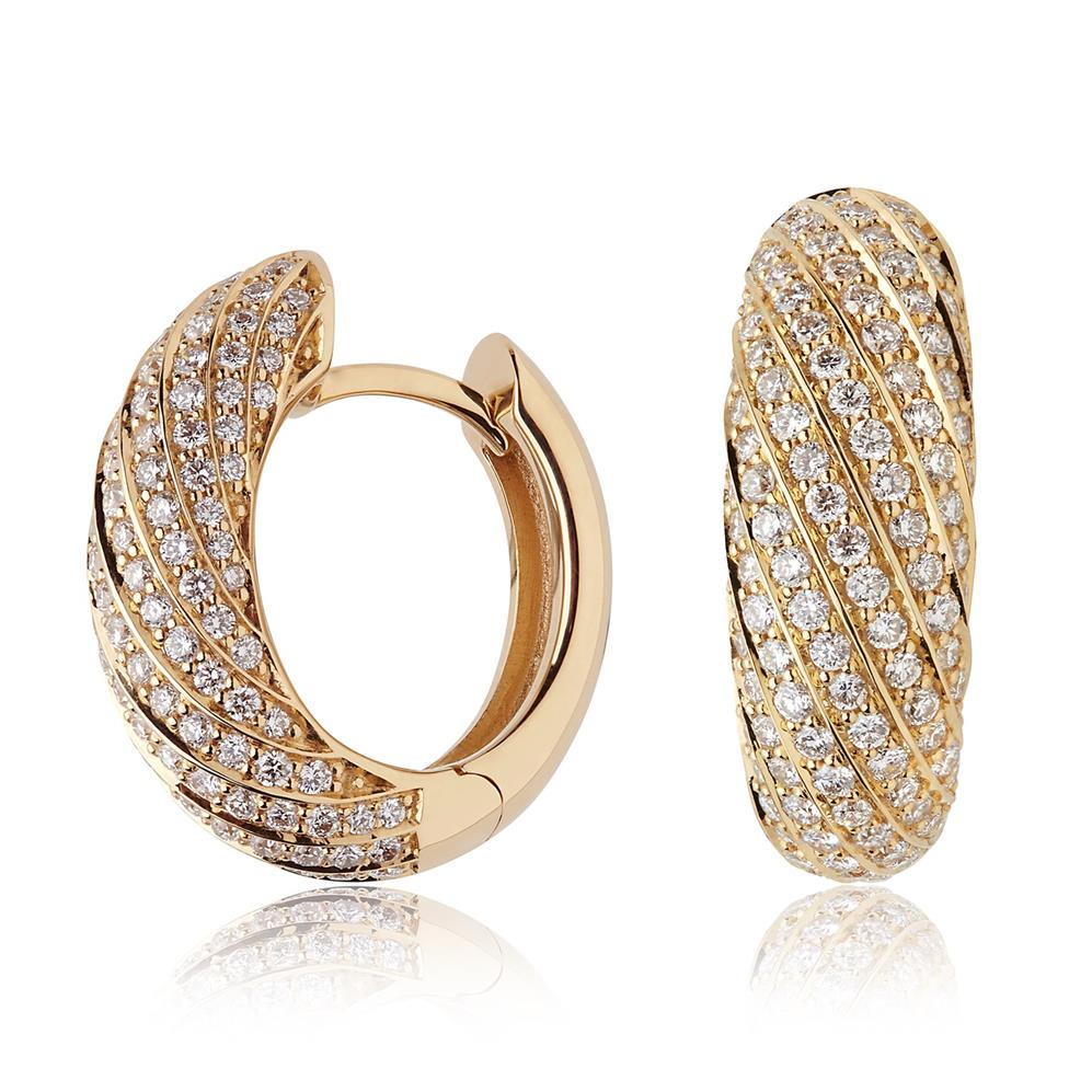 Aira 18ct Yellow Gold Diamond Hoop Earrings Thumbnail Image 0