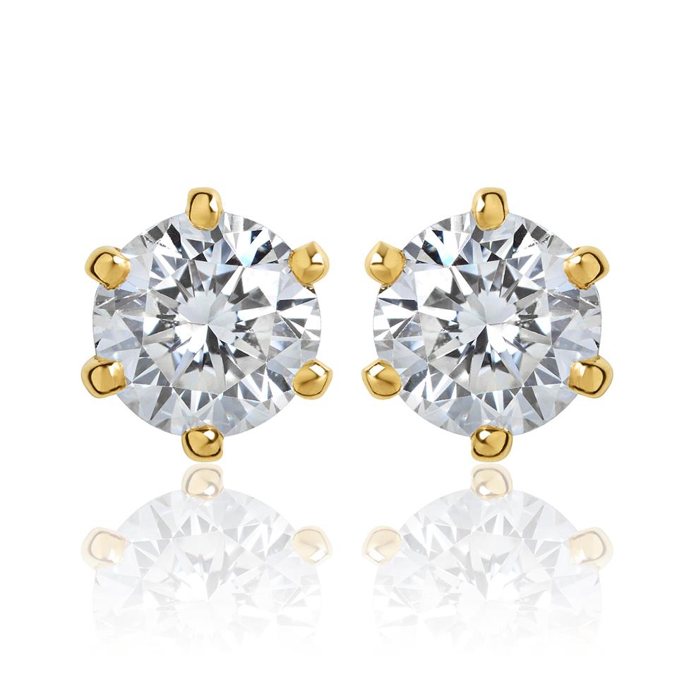 18ct Yellow Gold Diamond Solitaire Stud Earrings 0.40ct Thumbnail Image 0