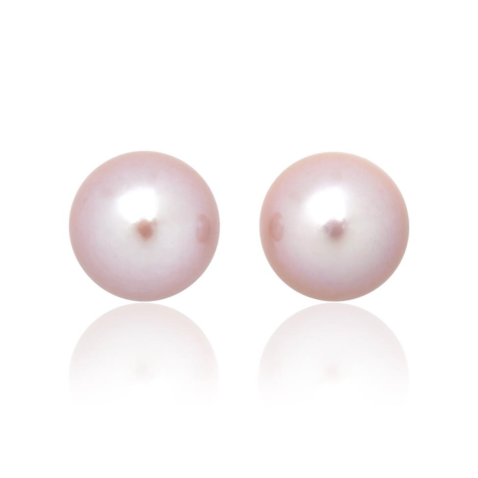 18ct White Gold 7mm Pink Freshwater Pearl Stud Earrings Thumbnail Image 0