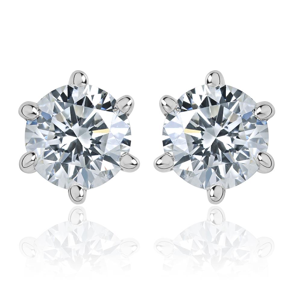 18ct White Gold Diamond Solitaire Stud Earrings 0.50ct Thumbnail Image 0