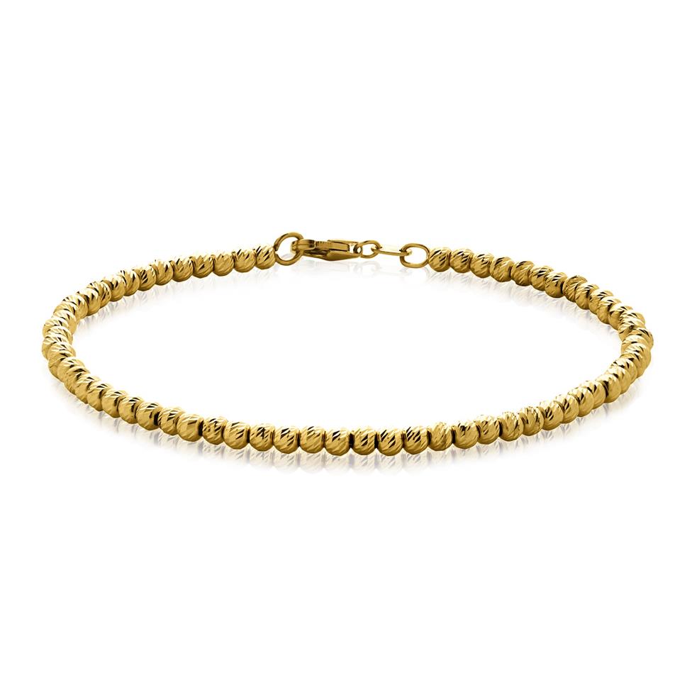 18ct Yellow Gold Faceted Bead Detail Bracelet  Thumbnail Image 0