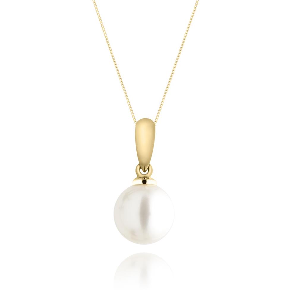 18ct Yellow Gold 8.5mm Cultured Pearl Drop Pendant Thumbnail Image 0