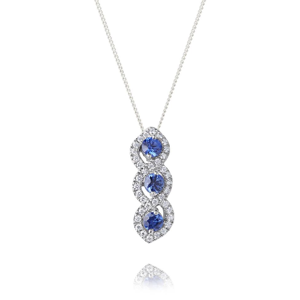 Oriana 18ct White Gold Sapphire and Diamond Pendant Image 1