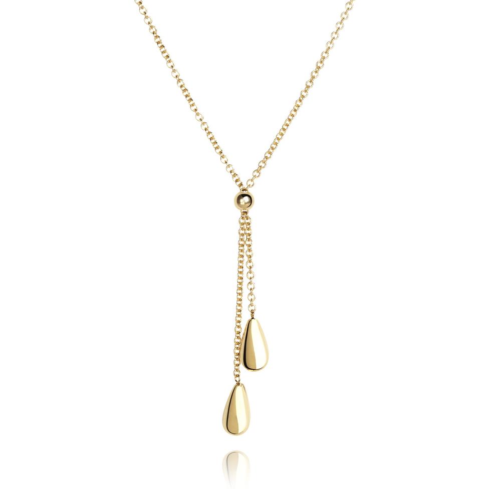 18ct Yellow Gold Pear Shape Drop Necklace Thumbnail Image 0