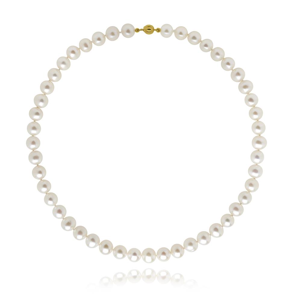 18ct Yellow Gold Freshwater Pearl Necklace 8mm | 45cm Thumbnail Image 0