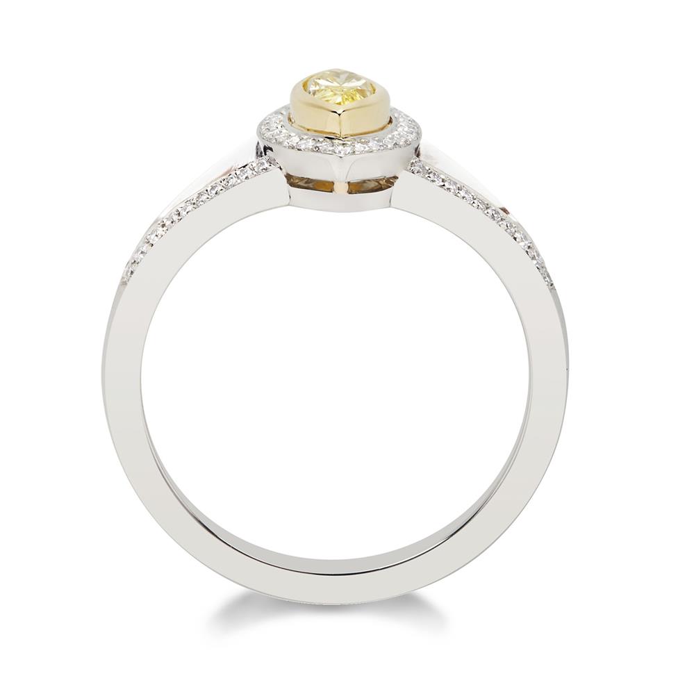 Platinum Art Deco Marquise Cut Yellow Diamond Cluster Ring Thumbnail Image 1