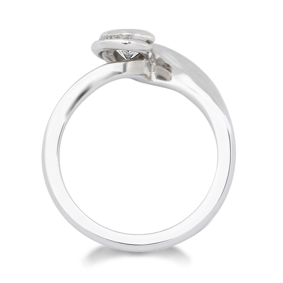 Platinum Diamond Twist Solitaire Engagement Ring 0.54ct Thumbnail Image 1