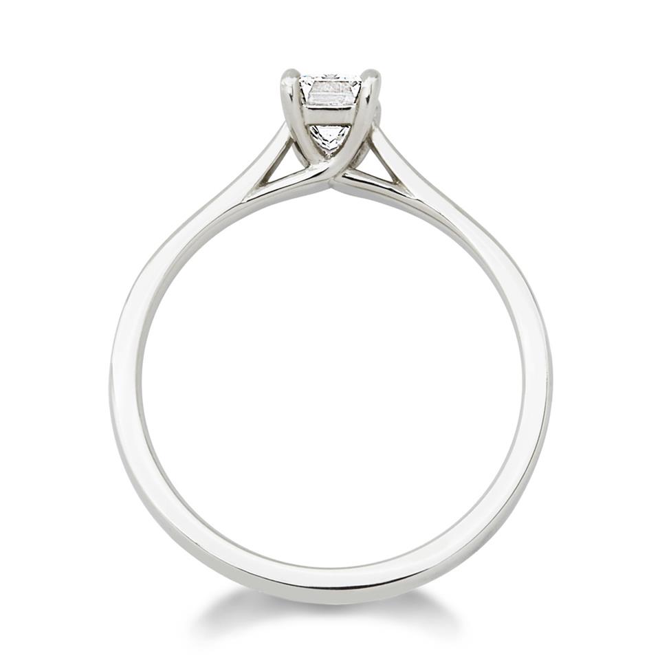 Platinum 0.60ct Diamond Emerald Cut Solitaire Ring Thumbnail Image 1