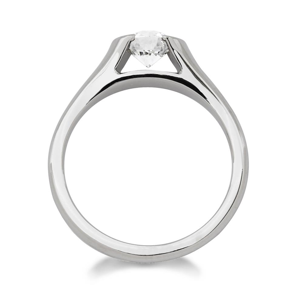 Platinum Contemporary Rubover 0.60ct Diamond Solitaire Ring Thumbnail Image 1