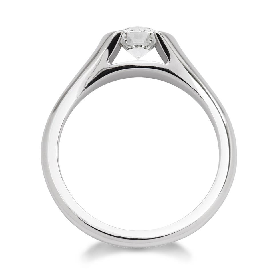 Platinum Contemporary Rubover 0.50ct Diamond Solitaire Ring Thumbnail Image 1