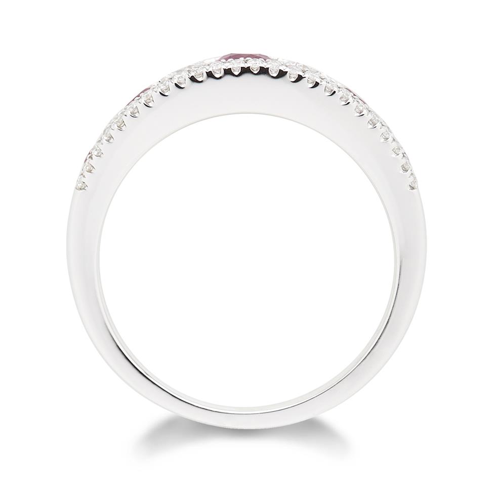 18ct White Gold Ruby and Diamond Eternity Ring Thumbnail Image 1