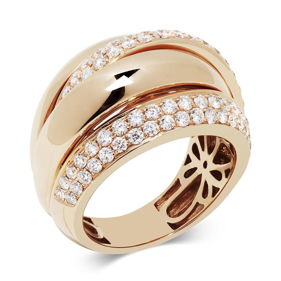 18ct Rose Gold Diamond Dress Ring 1.30ct Thumbnail Image 0