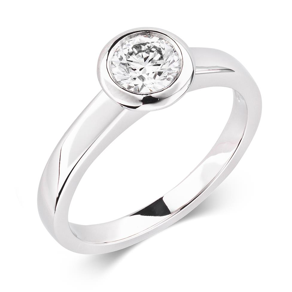 Platinum Rubover 0.60ct Diamond Modern Solitaire Ring Thumbnail Image 0