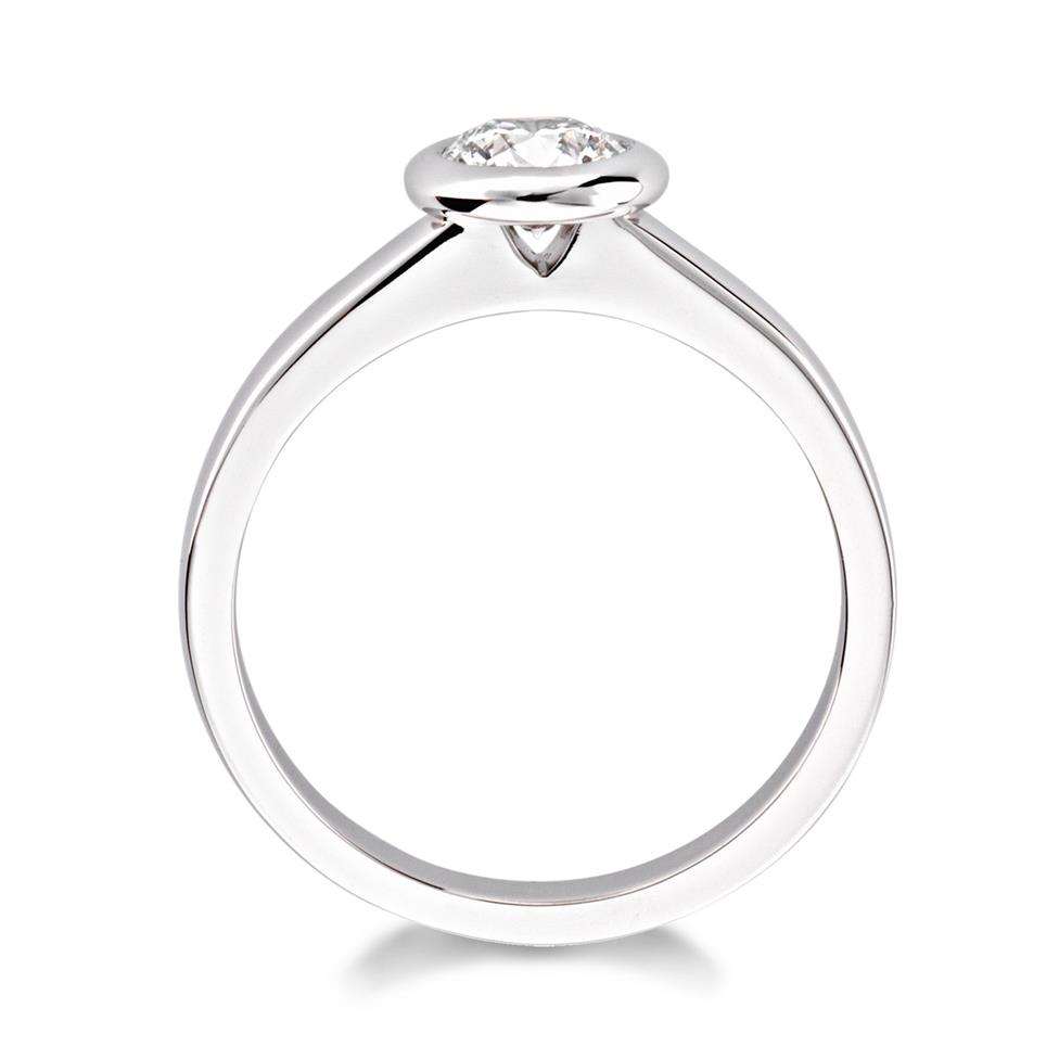 Platinum Rubover 0.60ct Diamond Modern Solitaire Ring Thumbnail Image 1