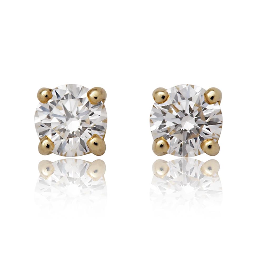 18ct Yellow Gold Classic 0.60ct Diamond Stud Earrings Thumbnail Image 0