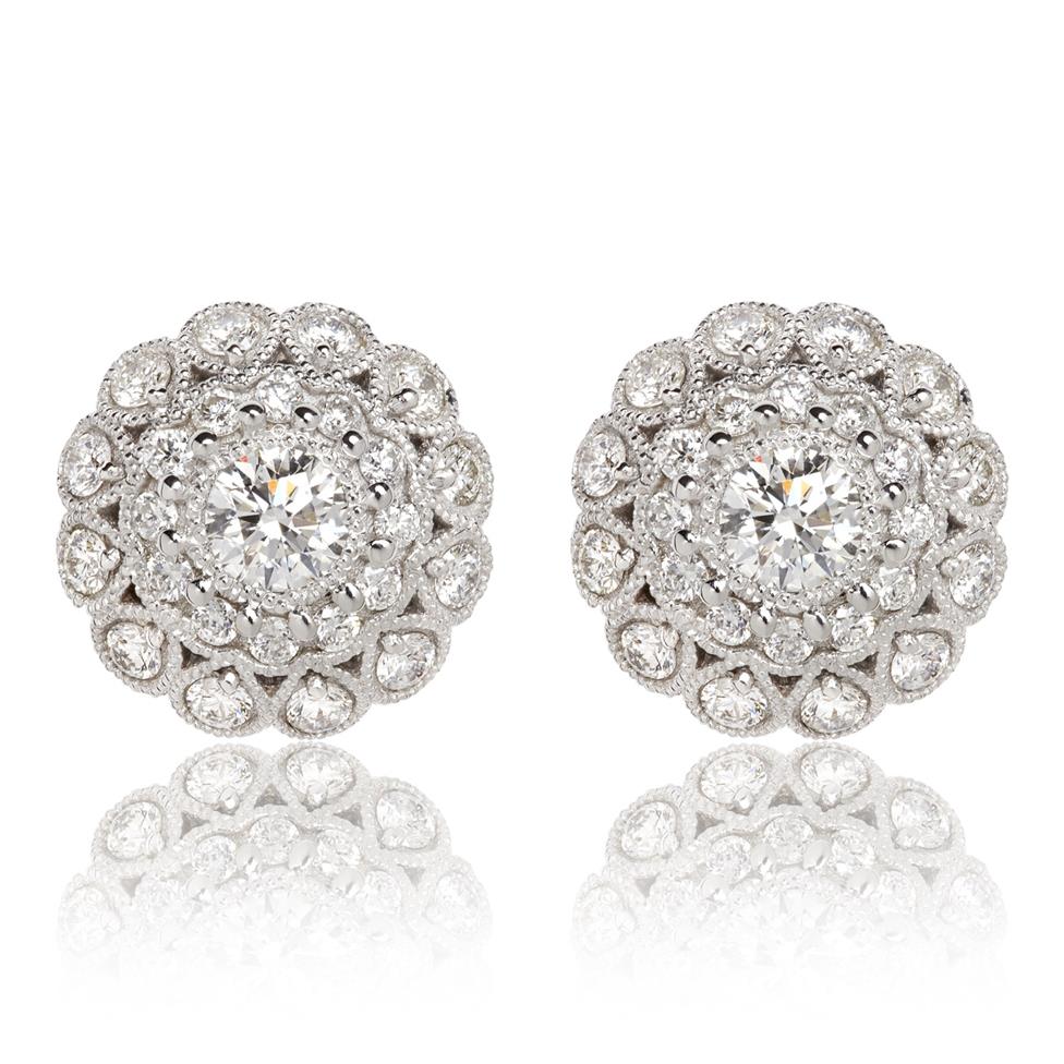 Fenice 18ct White Gold Diamond Stud Earrings Thumbnail Image 0