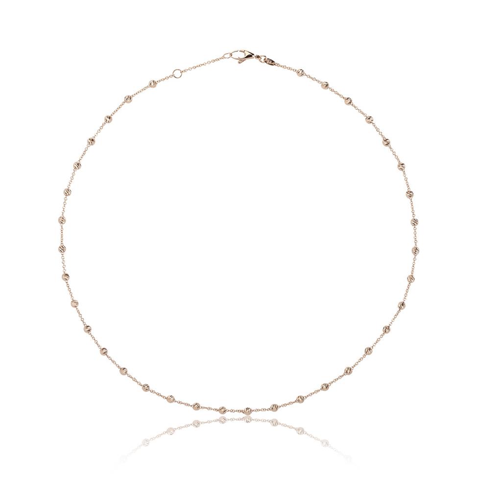 18ct Rose Gold Faceted Bead Detail Station Necklace Image 1