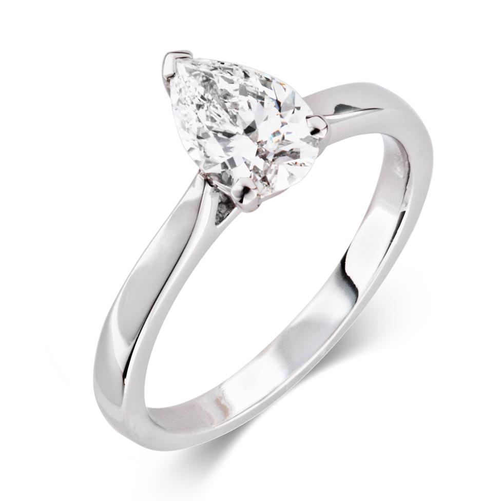 Platinum Pear Shape Diamond Solitaire Engagement Ring 1.00ct Thumbnail Image 0