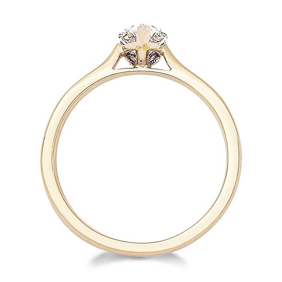 18ct Yellow Gold Pear Shape Diamond Solitaire Ring Thumbnail Image 1