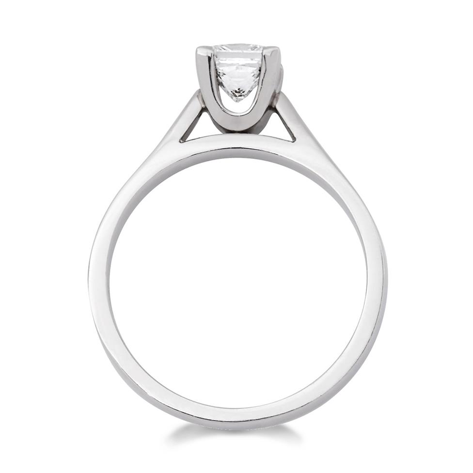 Platinum Contemporary Princess Cut 0.70ct Diamond Solitaire Ring Thumbnail Image 1
