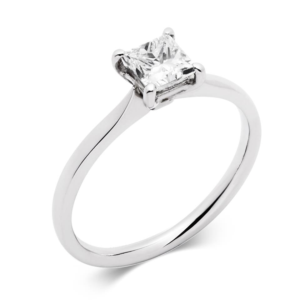 Platinum Classic Princess Cut 0.70ct Diamond Solitaire Ring Thumbnail Image 0