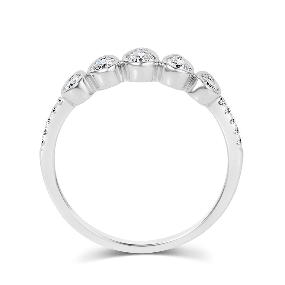 18ct White Gold Teardrop Design Diamond Dress Ring 0.35ct Thumbnail Image 2