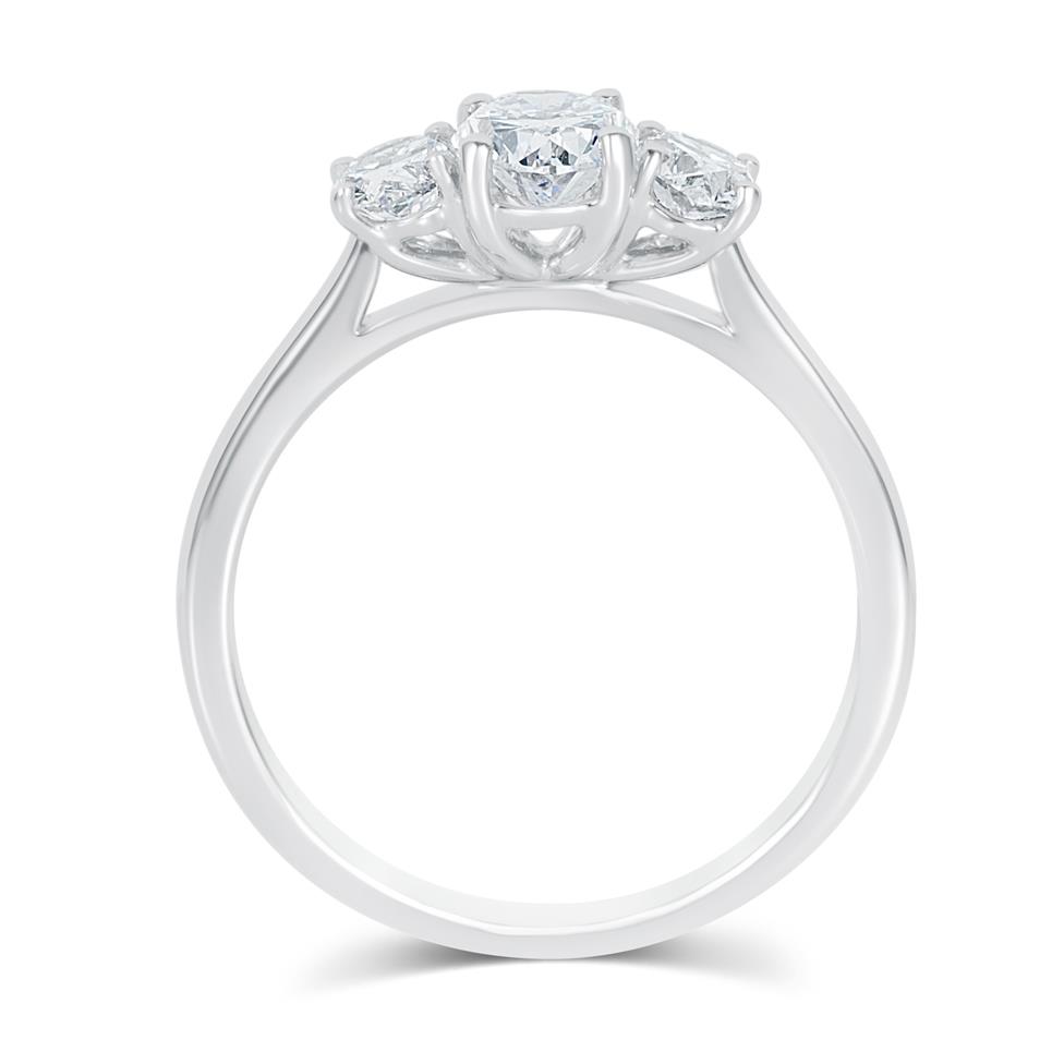 Platinum Oval Diamond Three Stone Engagement Ring 1.70ct Thumbnail Image 1