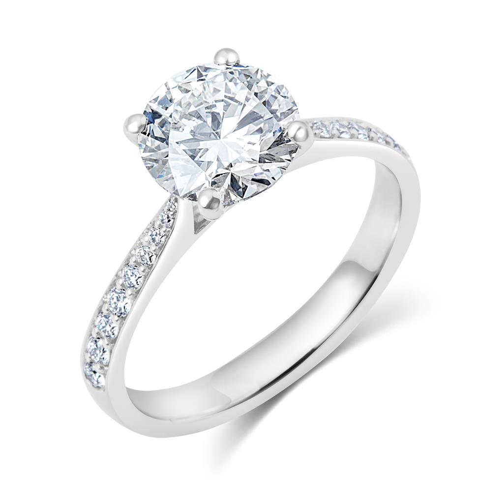 Platinum Round Diamond 1.93ct Solitaire Ring Thumbnail Image 0