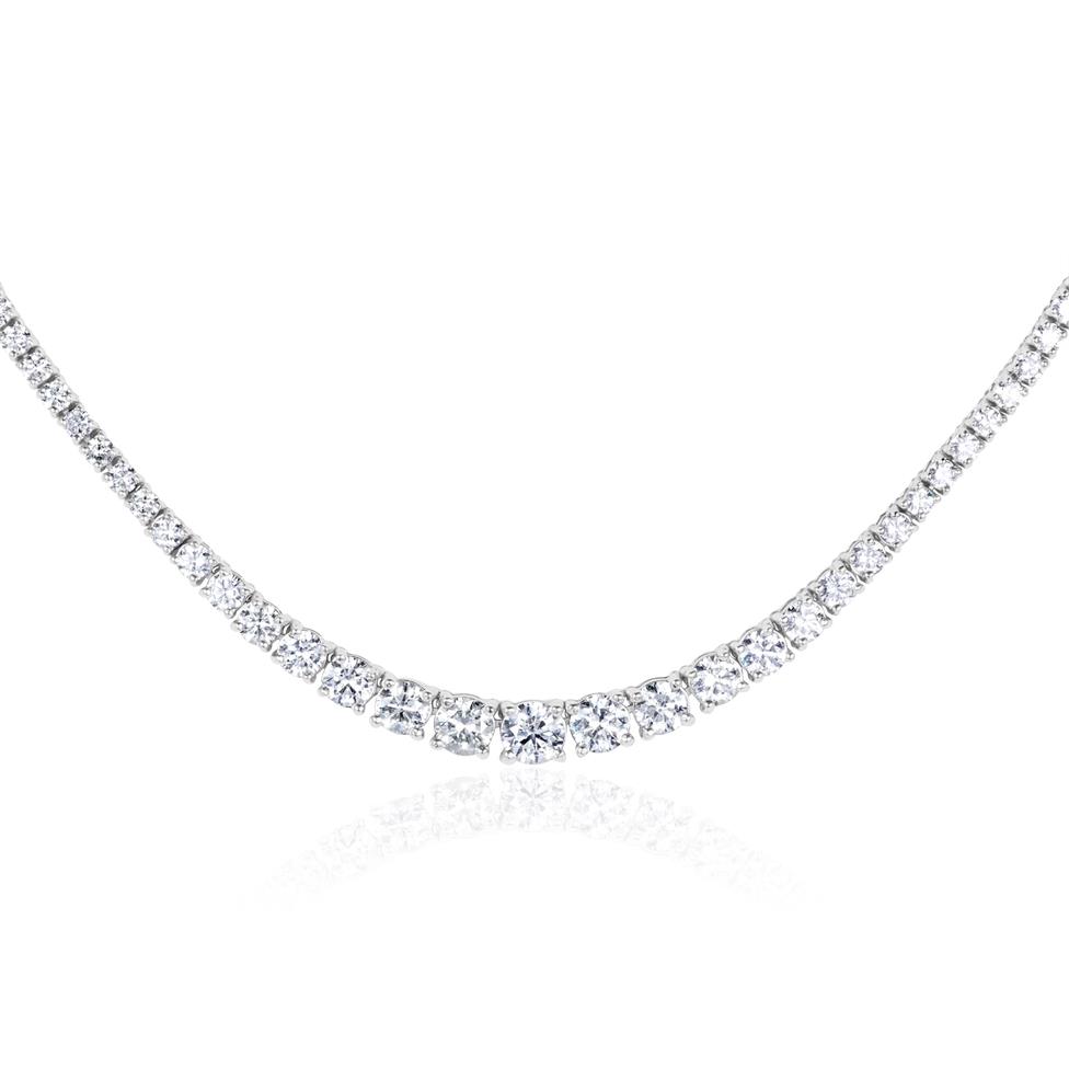 18ct White Gold Diamond Riviere Necklace 7.00ct Thumbnail Image 0
