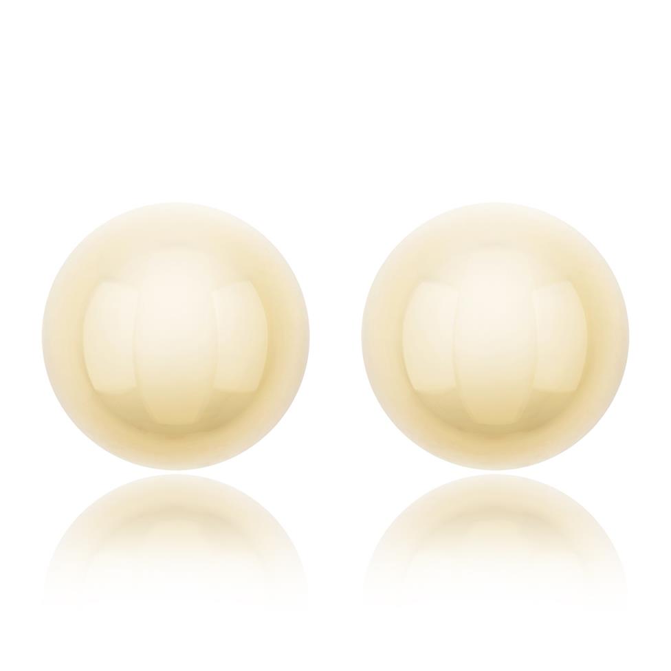 18ct Yellow Gold 8mm Half Domed Stud Earrings Thumbnail Image 0