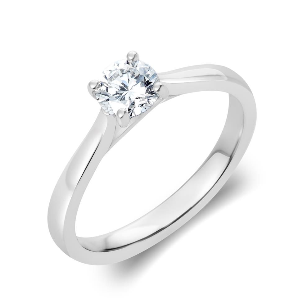 Platinum Diamond Solitaire Engagement Ring 0.50ct Image 1