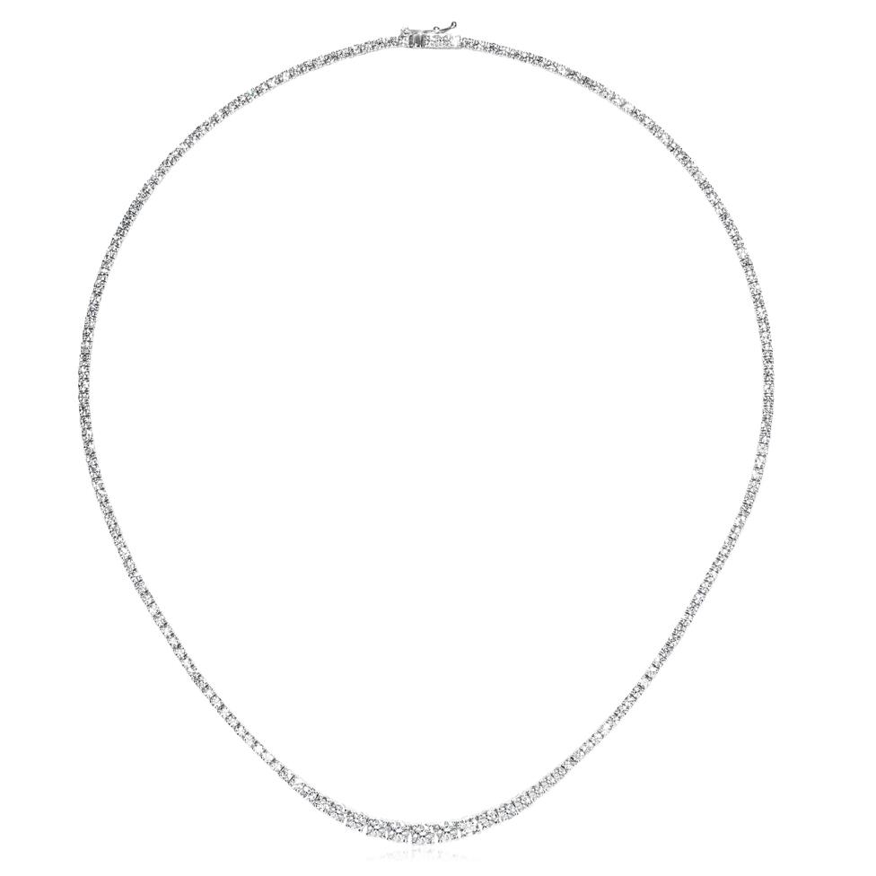 18ct White Gold Diamond Riviere Necklace 7.00ct Thumbnail Image 2