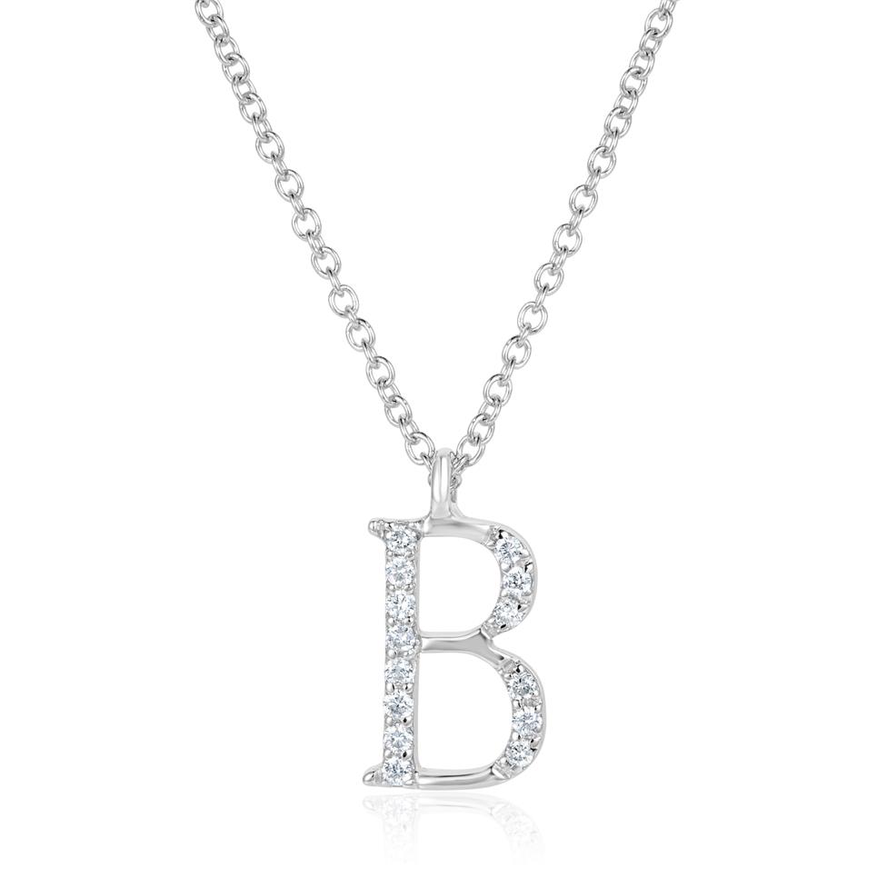 Diamond Initial Necklace B | Pravins