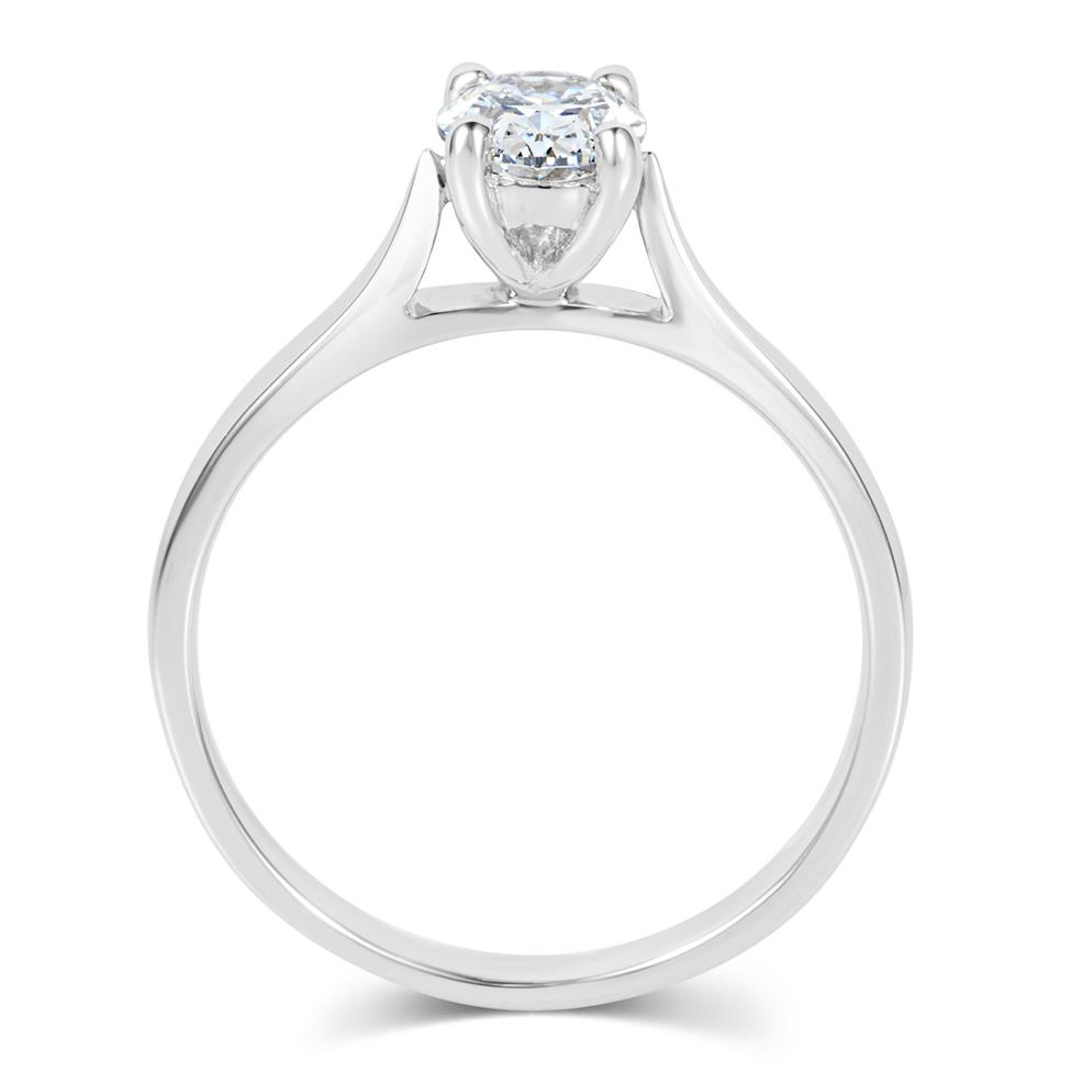 Platinum Oval Diamond Solitaire Engagement Ring 0.70ct Thumbnail Image 2