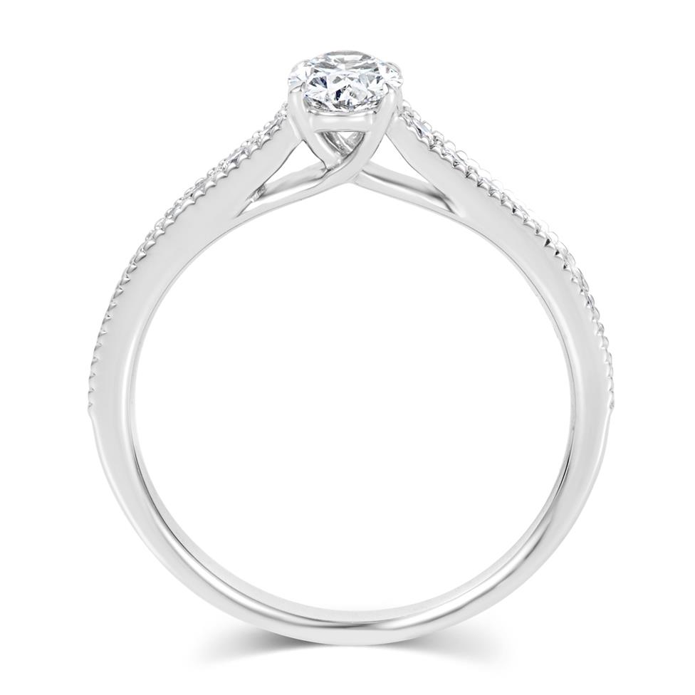 Platinum Oval Diamond Solitaire Engagement Ring 0.75ct Thumbnail Image 2