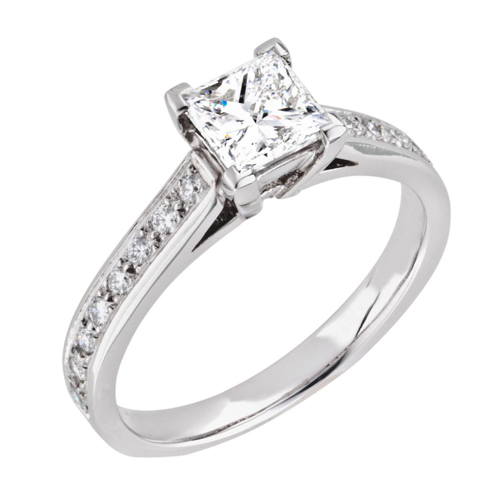 Platinum Princess Cut 0.85ct Diamond Ring Thumbnail Image 0