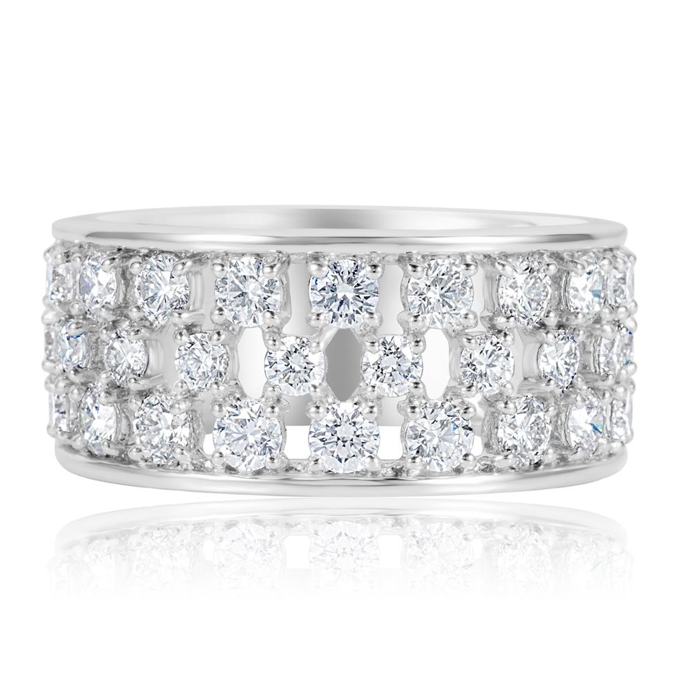 18ct White Gold Lattice Design Diamond Dress Ring 1.58ct Thumbnail Image 1