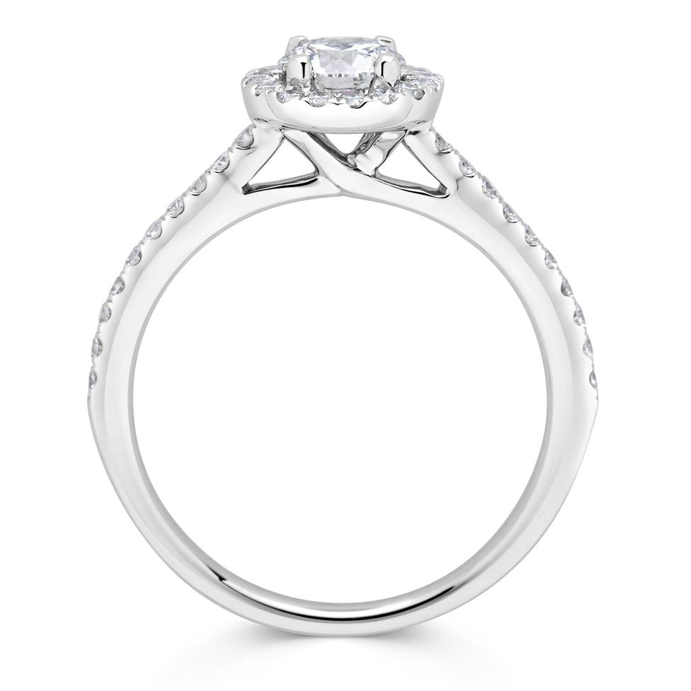 Platinum Diamond Halo Engagement Ring 0.63ct Thumbnail Image 2