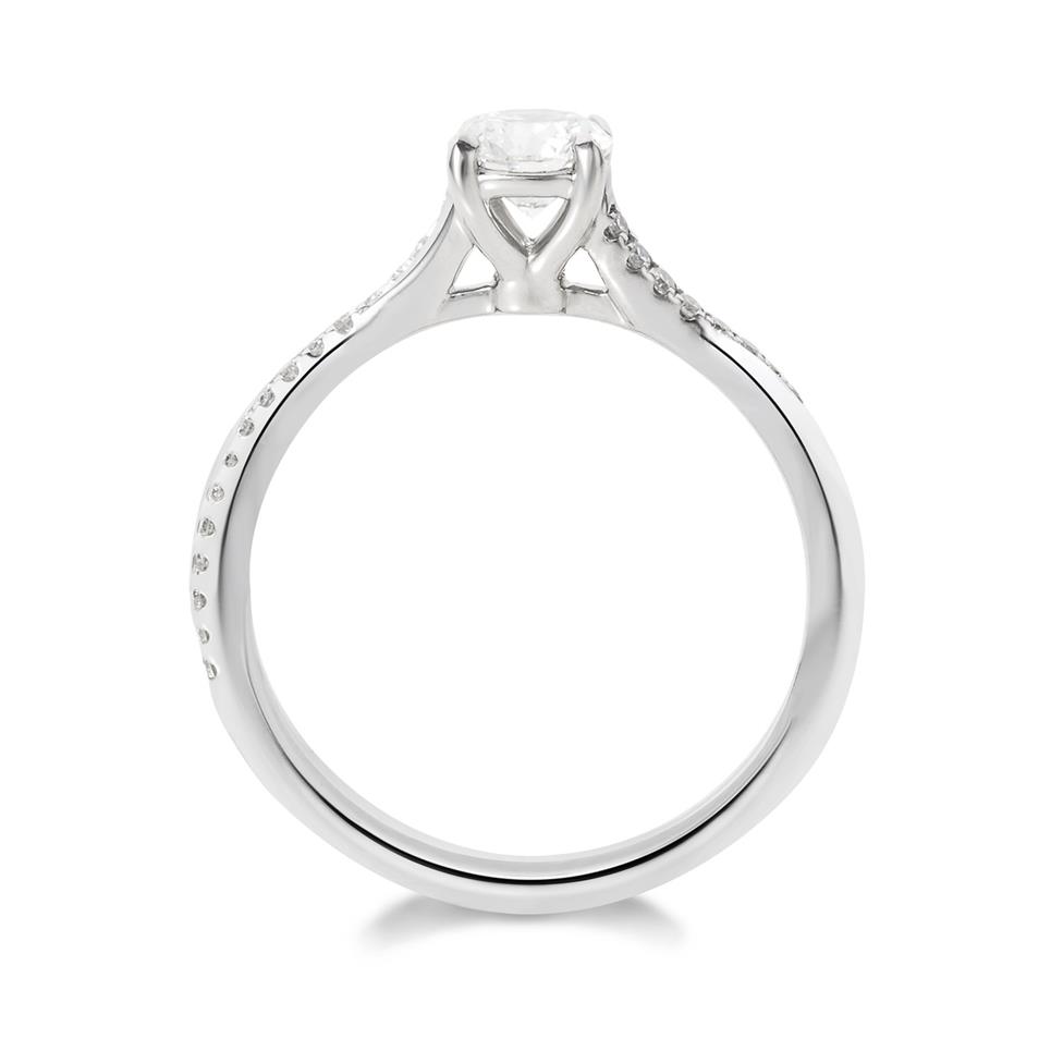 Platinum Crossover Diamond Solitaire Engagement Ring 0.66ct Thumbnail Image 3
