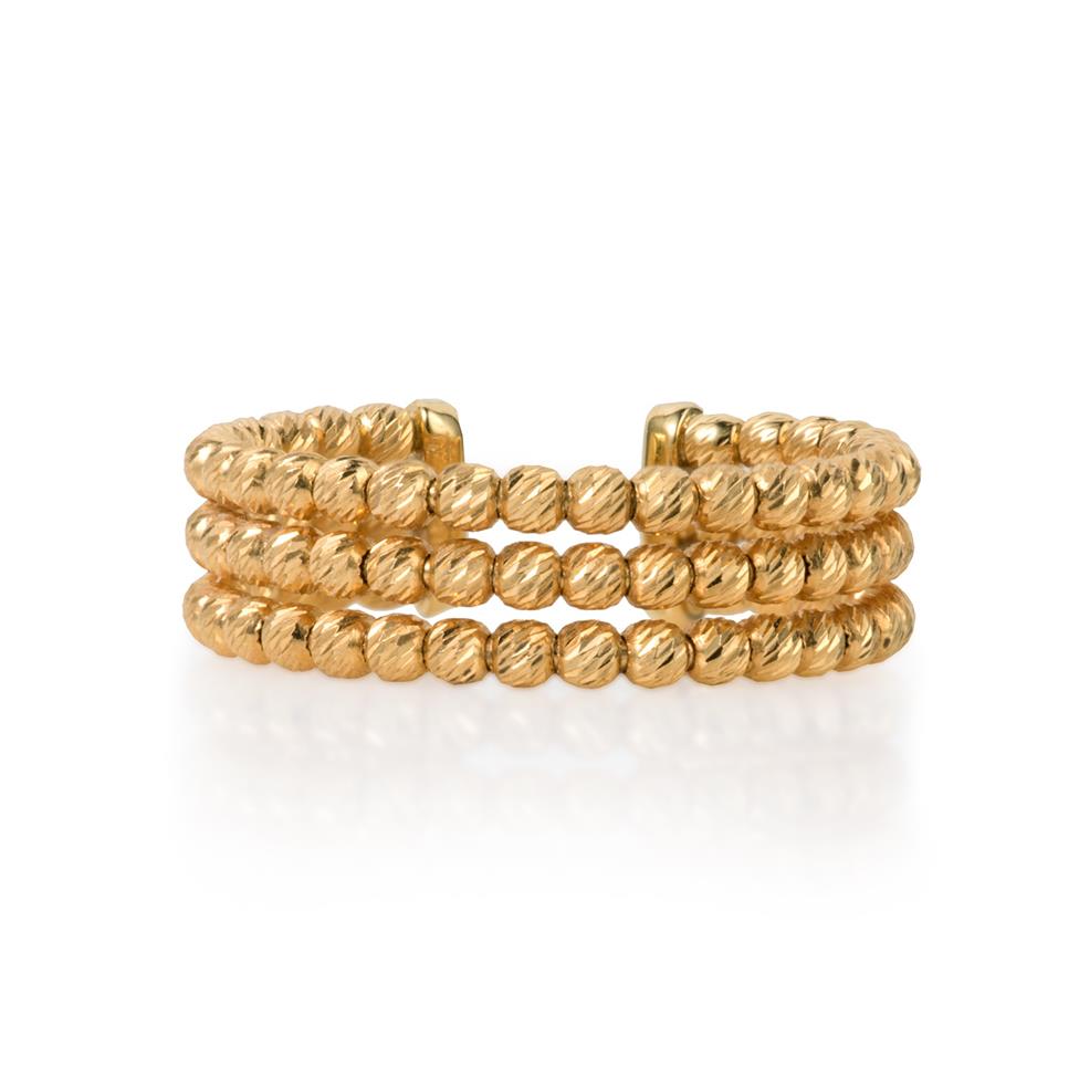 18ct Yellow Gold Bead Design Dress Ring Thumbnail Image 2