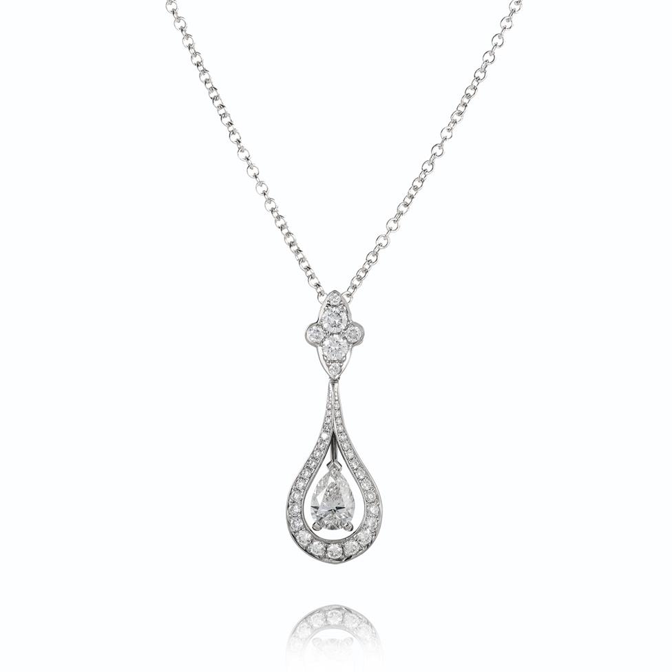 Platinum Pendulum Diamond Necklace Thumbnail Image 0