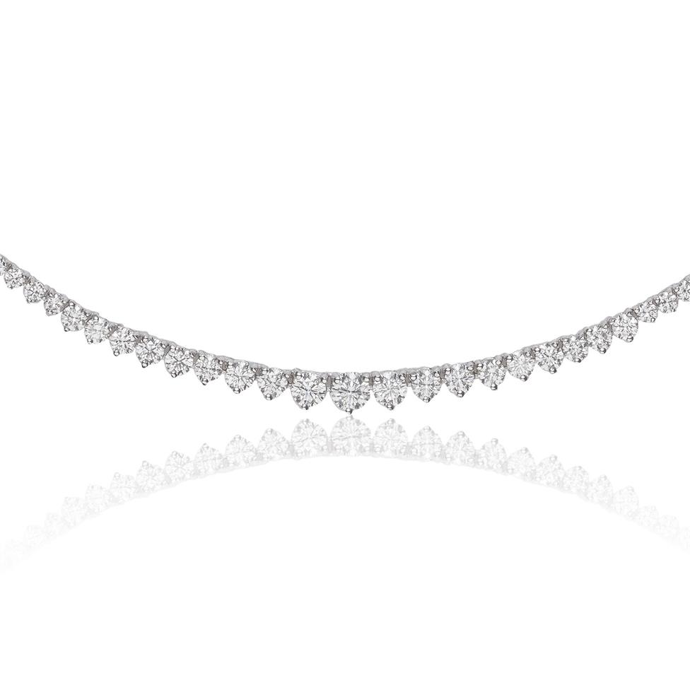 18ct White Gold Diamond Riviere Necklace 6.94ct Thumbnail Image 0