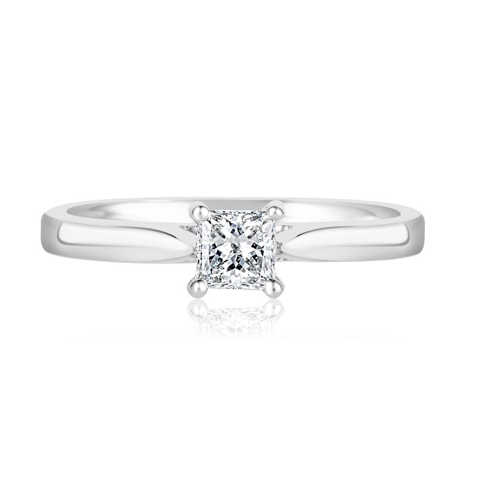 Platinum Classic Design Princess Cut Diamond Solitaire Engagement Ring 0.33ct Thumbnail Image 1
