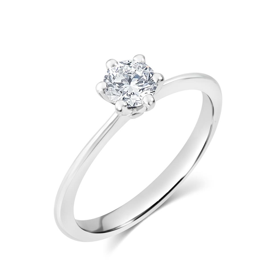 Platinum Six Claw Design Diamond Solitaire Engagement Ring 0.50ct Image 1