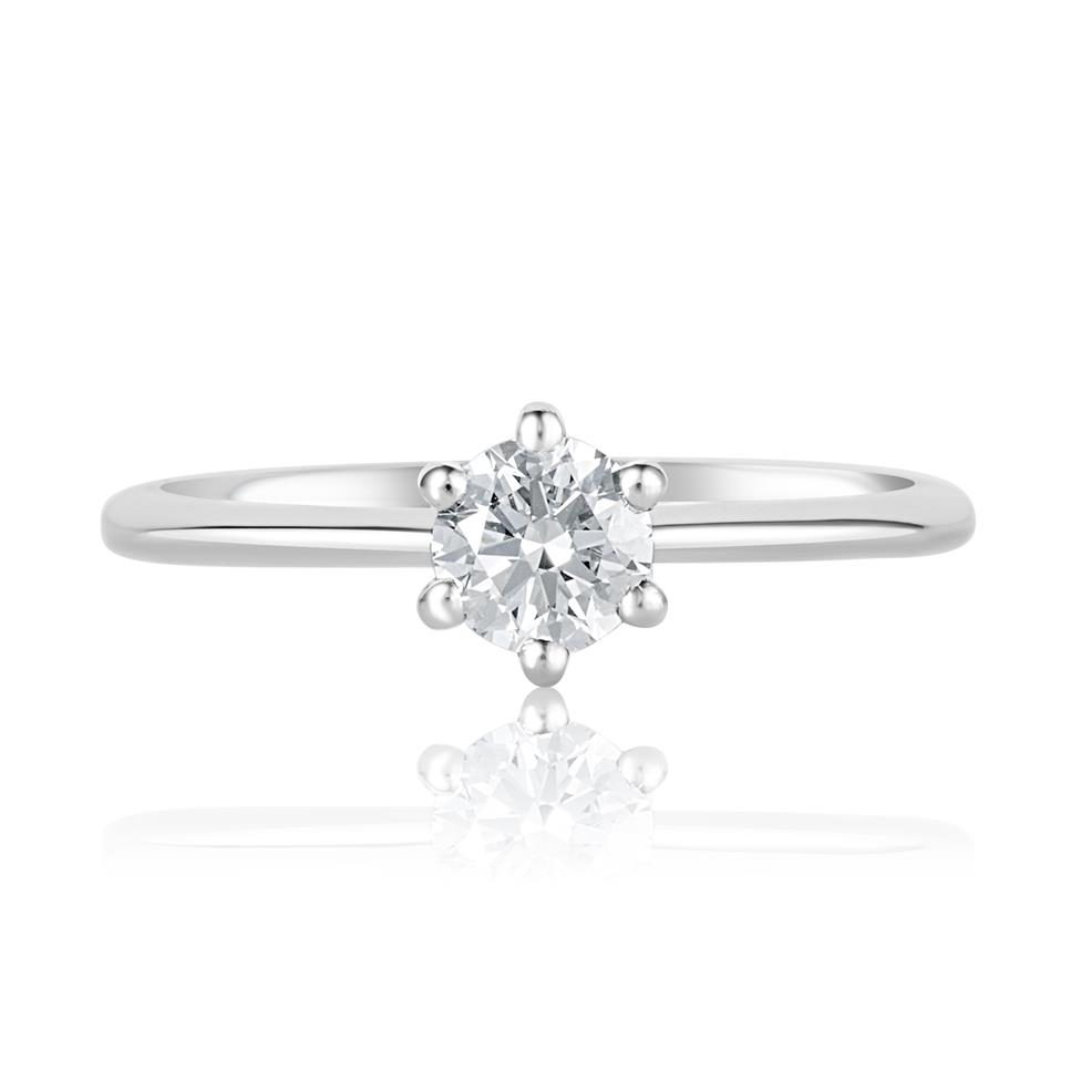 Platinum Six Claw Design Diamond Solitaire Engagement Ring 0.50ct Thumbnail Image 1