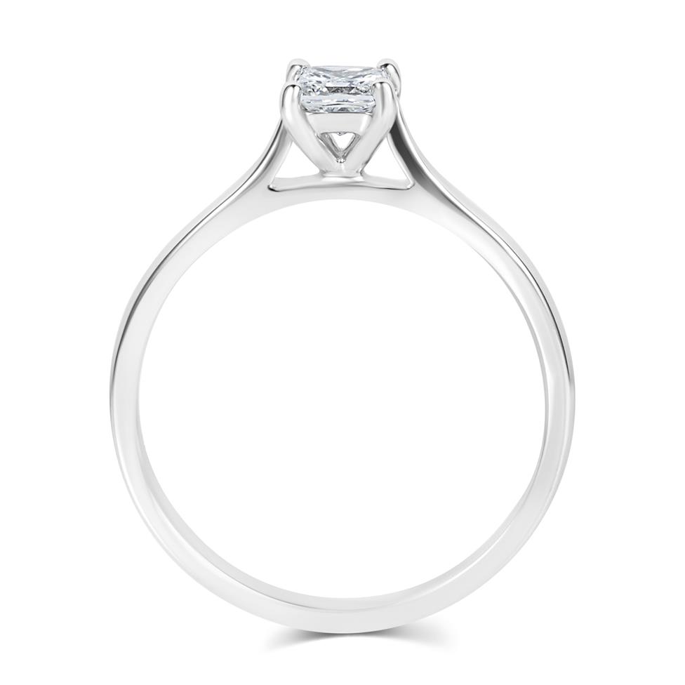 18ct White Gold Princess Cut Diamond Solitaire Engagement Ring 0.33ct Thumbnail Image 2