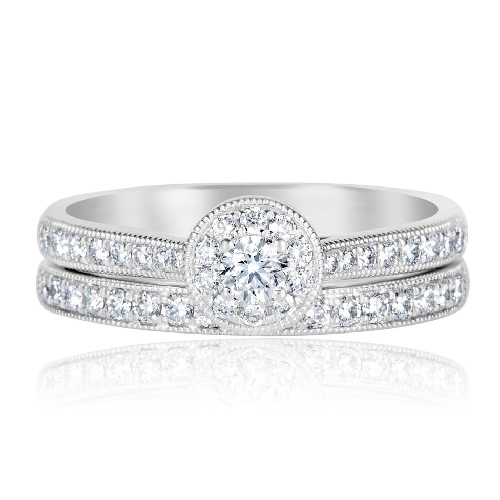 Platinum Diamond Halo Engagement Ring 0.34ct Thumbnail Image 3